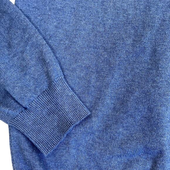 Massimo Dutti Mens Sz M Blue Cotton Cashmere Blend Fine-knit Henley Sweater - Picture 16 of 16